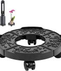 Plant Caddy with Wheels, Adjustable 10.23-13.7 Inch Rolling Plant Stand Plant Roller Tray with Lockable Casters for Flower Pot Outdoor Indoor