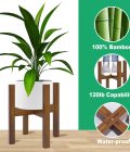 Adjustable Plant Stand Indoor,Bamboo Mid Century Modern Plants Stands, Stable Plant Holder,Fit 8 9 10 11 12 inch Pots (Pot & Plant Not Included) - Image 2