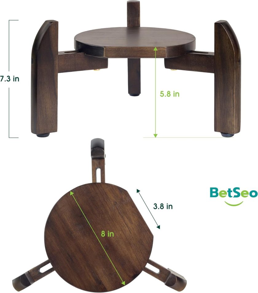 Drink Dispenser Stand Adjustable Width from 8" to 11.2" Wide - Beverage Jar and Water Plastic Jug Holder - to plant flower pots - Adjustable up to11.2-inch Wide (For 5-Gal Jug 8"-11.2")- Walnut Color - Image 2