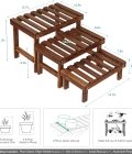 3 Tiered Small Plant Stands Shelf Indoor Outdoor,Wood Flower Pot Stand Holders Rack,Freestanding Corner Ladder Shelves for Plants Succulent Cactus,on Patio,Desktop,Window - Image 2