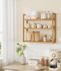 Bamboo Bathroom Shelf, 3-Tier Adjustable Plants Rack, Wall-Mounted or Stand, in the Living Room, Balcony, Kitchen, 5.9 x 23.6 x 21.3 Inches, Natural - Image 2