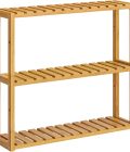 Bamboo Bathroom Shelf, 3-Tier Adjustable Plants Rack, Wall-Mounted or Stand, in the Living Room, Balcony, Kitchen, 5.9 x 23.6 x 21.3 Inches, Natural