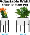 Heavy Plant Stand for 10"-16" Plant Pot, Plant Stand Indoor Outdoor Corner, Adjustable Metal Heavy Duty Plant Stand for Large Pot (Black 1 Pack) - Image 2