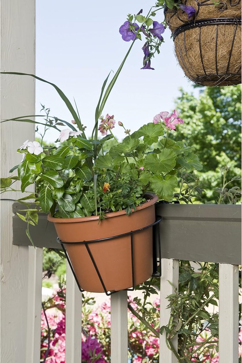 8-Inch Black Adjustable Flower Pot Holder R0726-B - Image 2